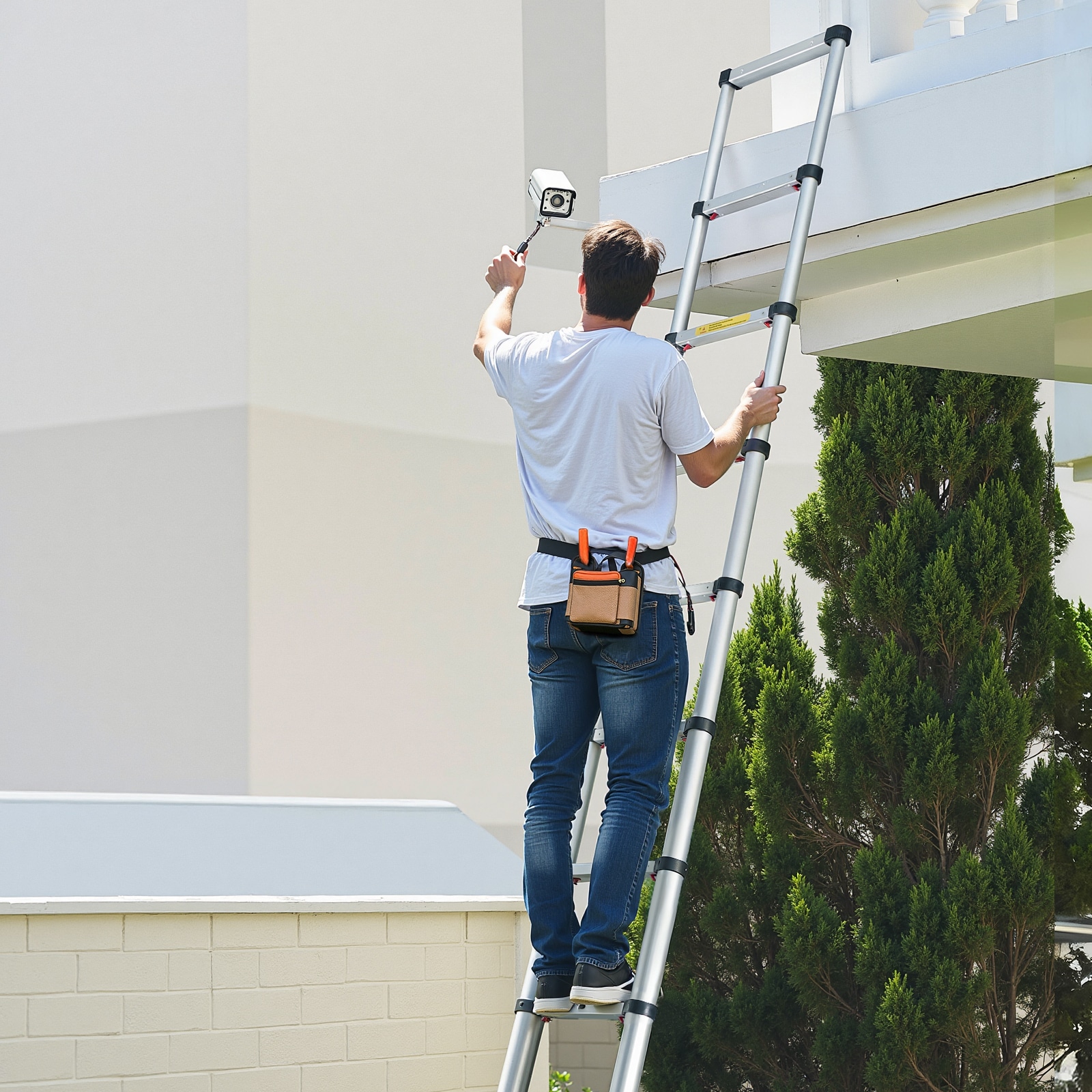 Telescoping Ladder Aluminium Lightweight Multi-purpose Extension_voghion.com